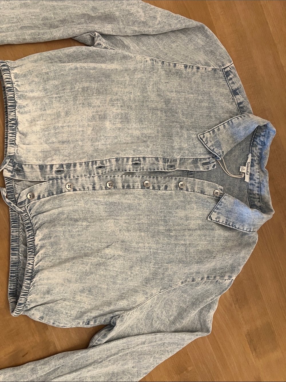 Splendid Acid-Wash Light Blue Denim Button-Front Jacket